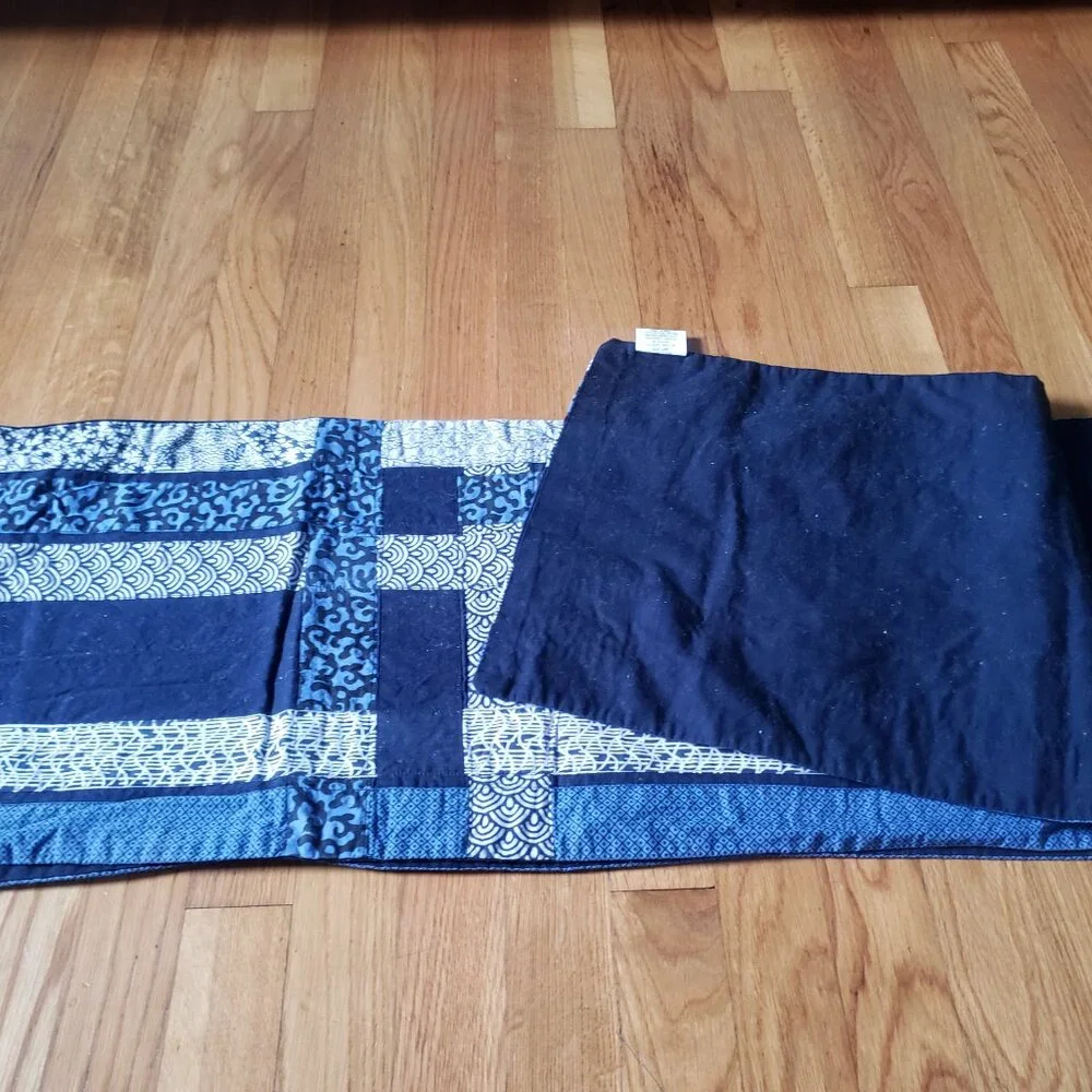 Crate&Barrel Kaya Blue Table Runner
